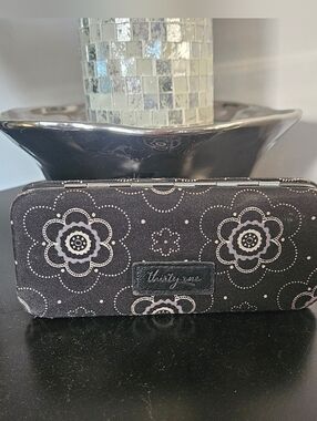 Thirty-One Black Floral Pedicare Wallet (Wallet Only)